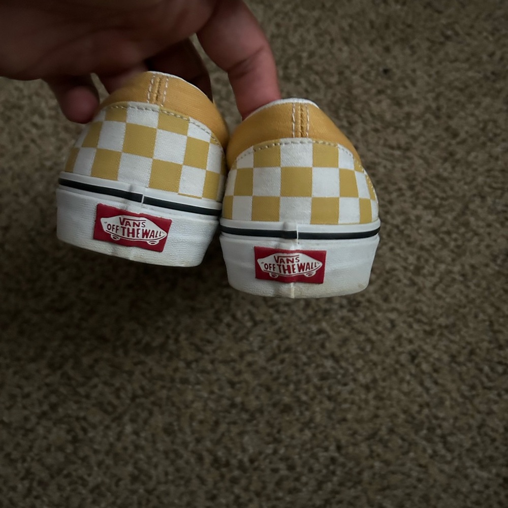 Vans unisex Yellow and White Checkerboard Slip-Ons - Picture 2 of 6